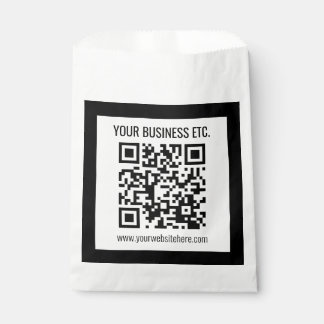 Your Business Name & Editable QR Code Favour Bags