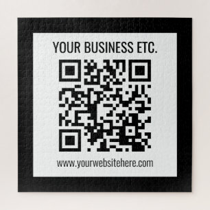 Your Business Name & Editable QR Code Jigsaw Puzzle