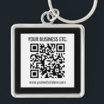 Your Business Name & Editable QR Code Key Ring<br><div class="desc">Simply add your website addresses URL to instantly create a scannable QR code.</div>