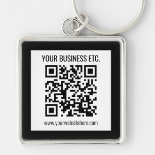 Your Business Name & Editable QR Code Key Ring
