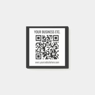 Your Business Name & Editable QR Code Post-it Notes