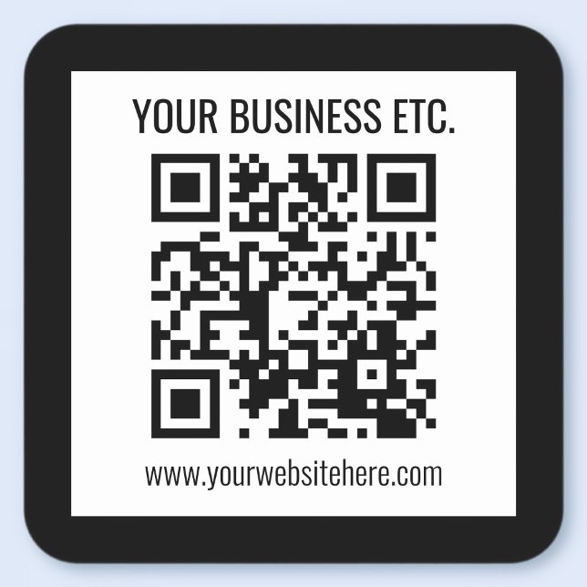 Your Business Name & Editable QR Code Square Paper Coaster (Creator Uploaded)