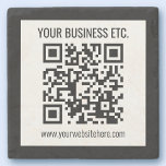 Your Business Name & Editable QR Code Stone Coaster<br><div class="desc">Simply add your website addresses URL to instantly create a scannable QR code.</div>