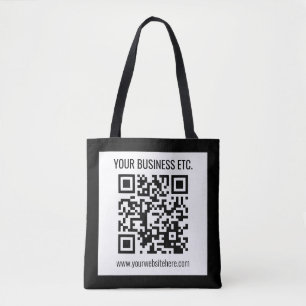 Your Business Name & Editable QR Code Tote Bag