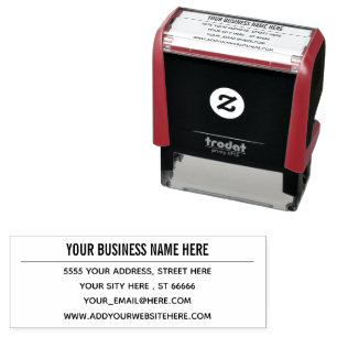 Your Business Name Info Address Self-inking Stamp