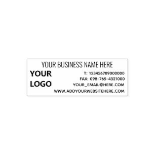 Your Business Name Logo Information Office Self-inking Stamp