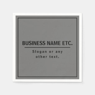 Your Business Name or Brand Etc. Dark Grey & Black Napkin
