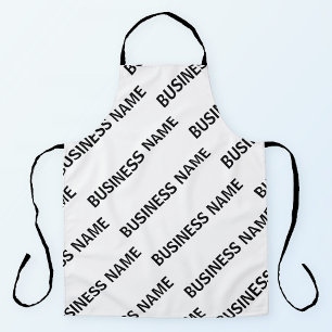 Your Business Name Pattern Black & White Apron