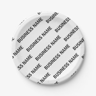 Your Business Name Pattern   Black & White Paper Plate