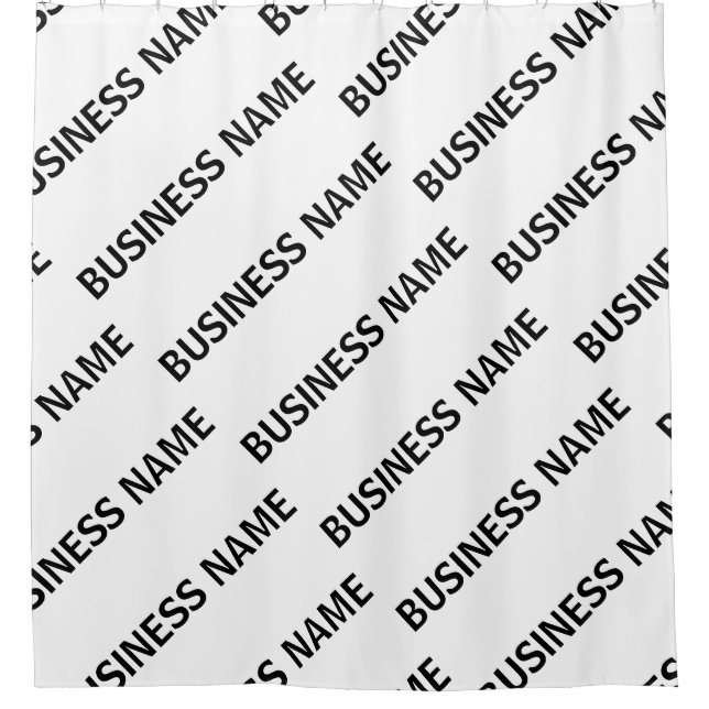 Your Business Name Pattern | Black & White Shower Curtain (Front)