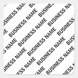 Your Business Name Pattern   Black & White Square Sticker