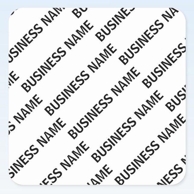 Your Business Name Pattern | Black & White Square Sticker (Creator Uploaded)