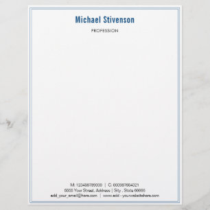 Your Business Name Profession Address Colour Frame Custom Letterhead
