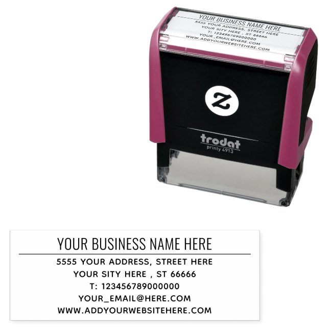 Your Business Name Text Info Address Stamp Example (In Situ)