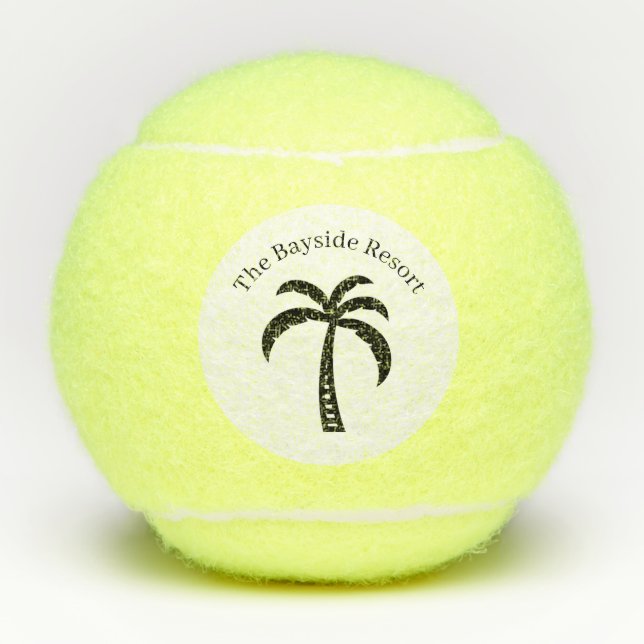 Your Business Name Tropical Palm Tree Tennis Balls (Front)