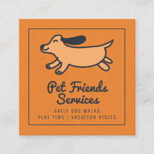 Your Business   Pet Services Square Business Card