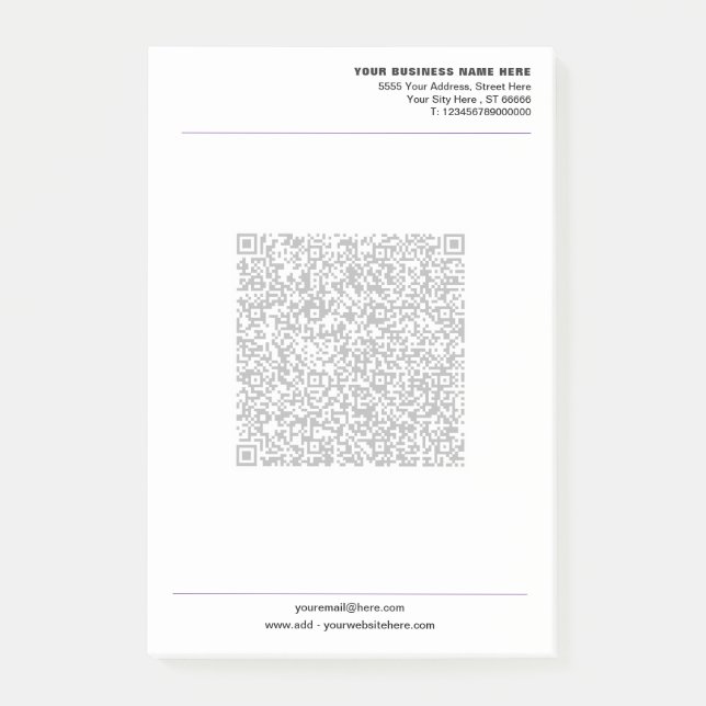 Your Business Post-it® Notes Template with QR Code (Front)