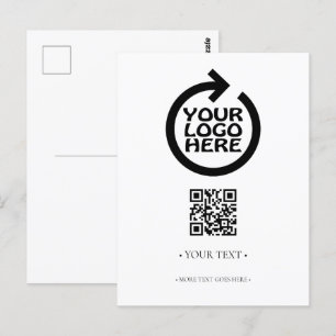 Your Business QR Code and Logo Postcard