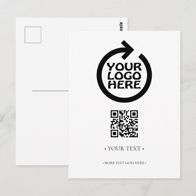 Your Business QR Code and Logo Postcard (Front/Back)