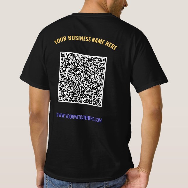 Your Business QR Code Branded T-Shirt Examole (Back)