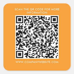 Your Business QR Code Promotional Marketing Square Sticker