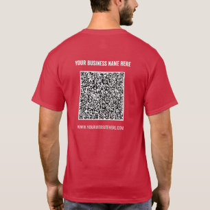Your Business T-Shirt with QR Code and Custom Text