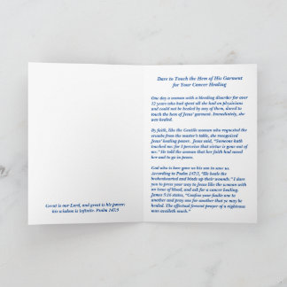Your Cancer Healing is a Touch Away Card
