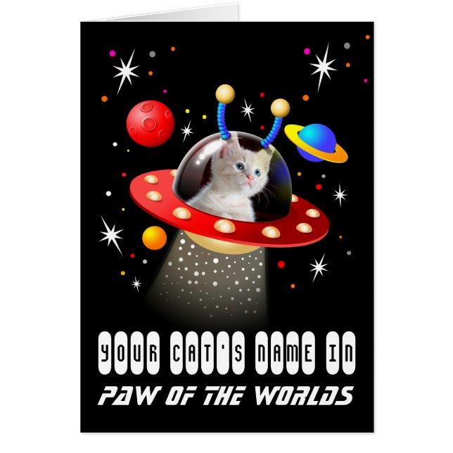 Your Cat in an Alien Spaceship UFO Sci Fi Scene (Front)