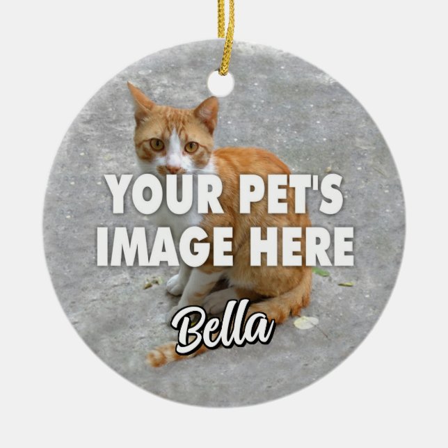 Your Cat Photo Ceramic Tree Decoration (Front)