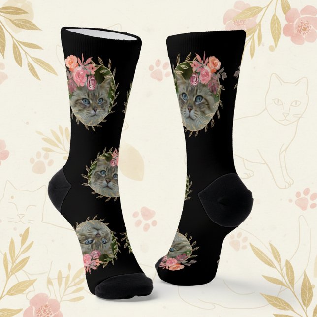 Your Cat Photo Socks for Her (Custom cat photo women's socks.)