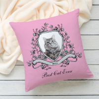 Your Cat's Photo in a Floral Crest | Best Cat Ever