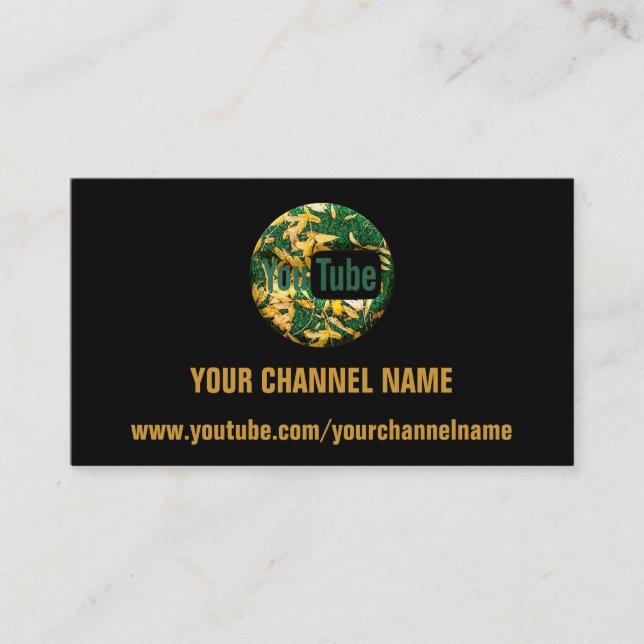 YOUR CHANNEL NAME YOUTUBER SUSCRIBE GREEN QR CODE BUSINESS CARD (Front)