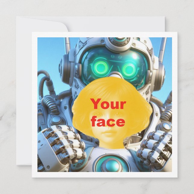 Your child and robot, robot blank card (Front)