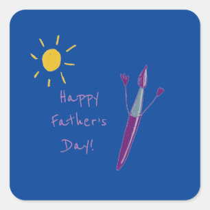 Your Child’s Artwork For Dad Square Sticker