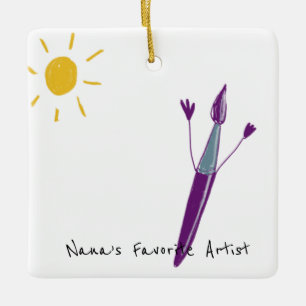 Your Child’s Artwork For Nana Christmas Ceramic Ornament
