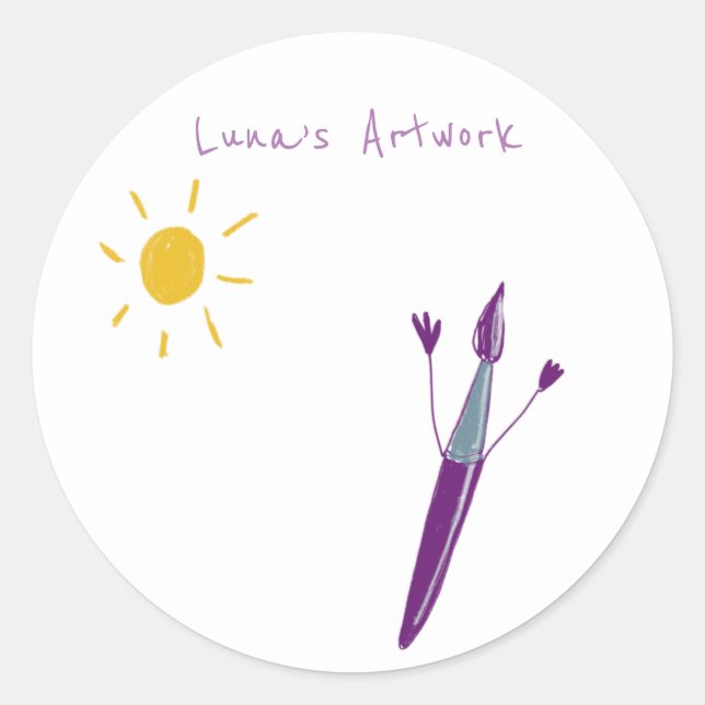 Your Child’s Artwork On A Sticker (Front)