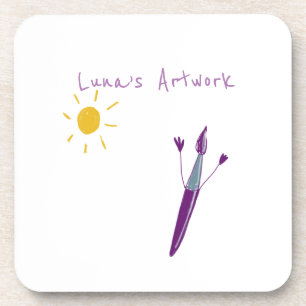 Your Child’s Artwork On Beverage Coaster