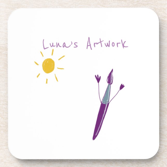 Your Child’s Artwork On Beverage Coaster (Front)