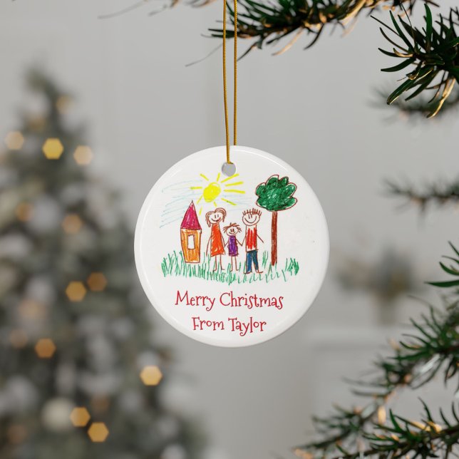 Your Child's Artwork Christmas Ceramic Tree Decoration (Your Child's Artwork Christmas Ceramic Ornament)