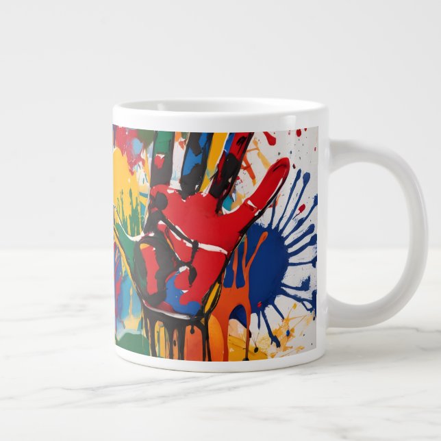 Your Childs Artwork One Of A Kind Personalised Large Coffee Mug (Right)
