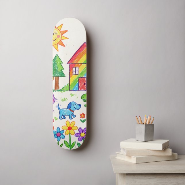 Your Childs Artwork One Of A Kind Personalised Skateboard (Wall Art)