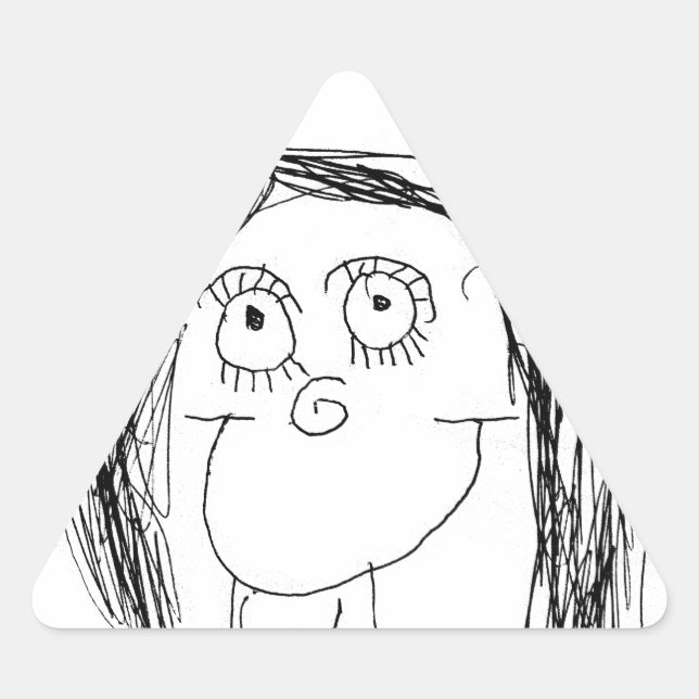 Your Child's Drawing - Mother's Day Gift Triangle Sticker (Front)