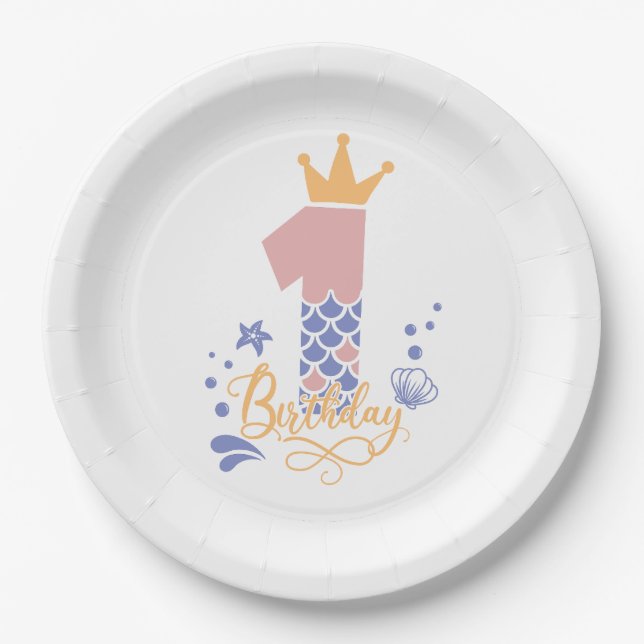 Your child's first birthday plate 1 year (Front)