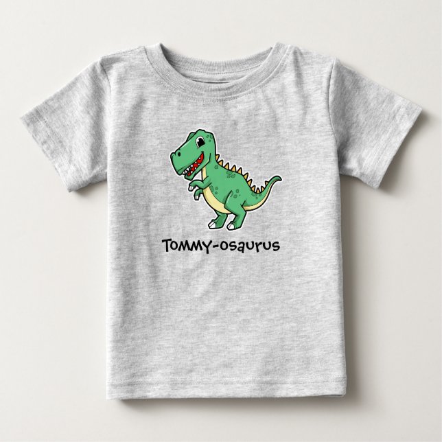 Your Child's Name Dinosaur Design Tee Shirt (Front)