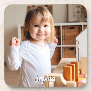 Your Child's Photo & Script Name Coaster