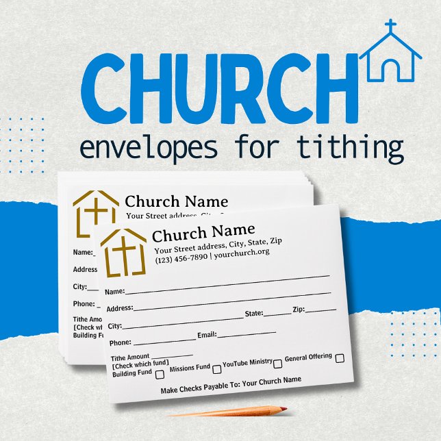 Your Church Tithes Offering Template Envelope (Creator Uploaded)