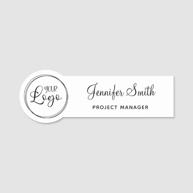 Your Circular Business Logo Name Tag (Front)