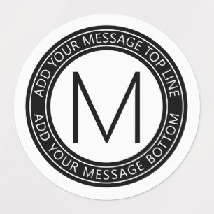 Your Circular Text & Monogram B&W Waterproof