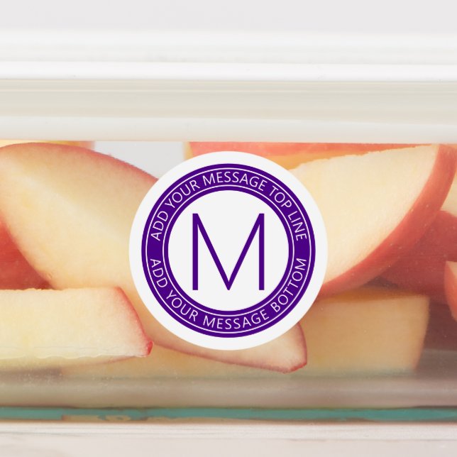 Your Circular Text & Monogram | Purple Waterproof (Affixed)