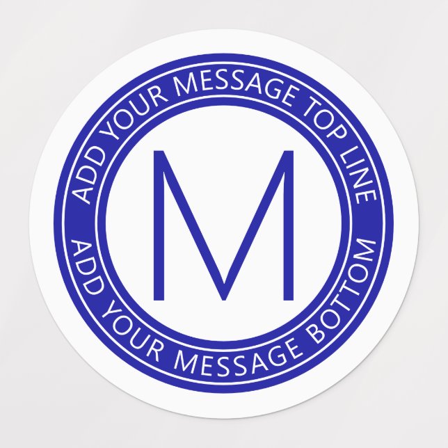 Your Circular Text & Monogram | Royal Blue (Design 1)